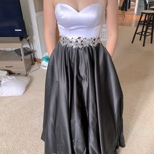 black and white formal dress